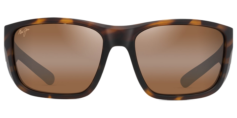 Maui Jim Amberjack in Matte Tortoise with Black rubber / HCL® Bronze (H896-10) - Temple Detail