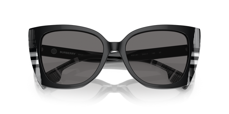 Burberry MERYL in Black/Check White Black / Dark Grey Polarized (405181) - Alternate View