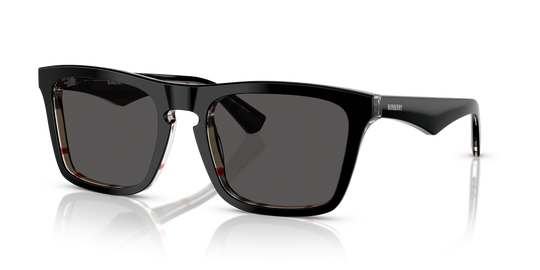 Burberry BE4434F - Top Black On Vintage Check / Dark Grey (412187)