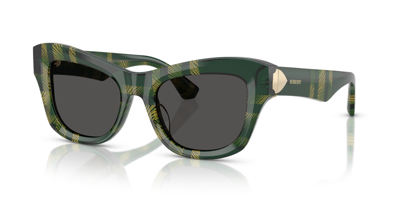 Burberry BE4442U in Check Green / Dark Grey (412587) - Alternate View
