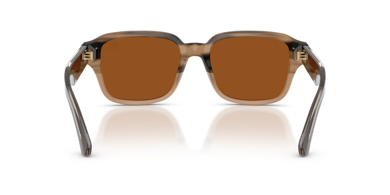 Burberry BE4484 in Striped Beige / Dark Brown (420773) - Temple Detail