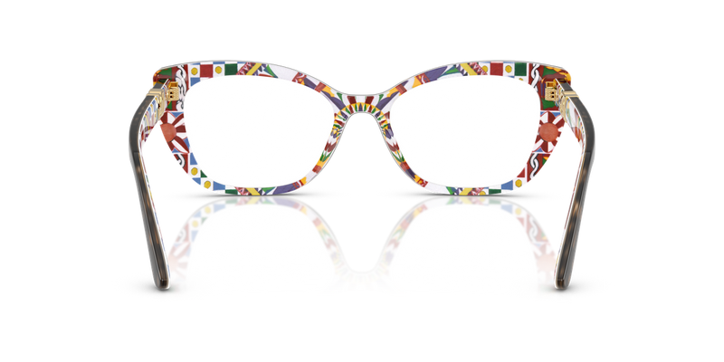 Dolce & Gabbana DG3398 in Havana On White Barrow / Demo Lens (3217) - Alternate View