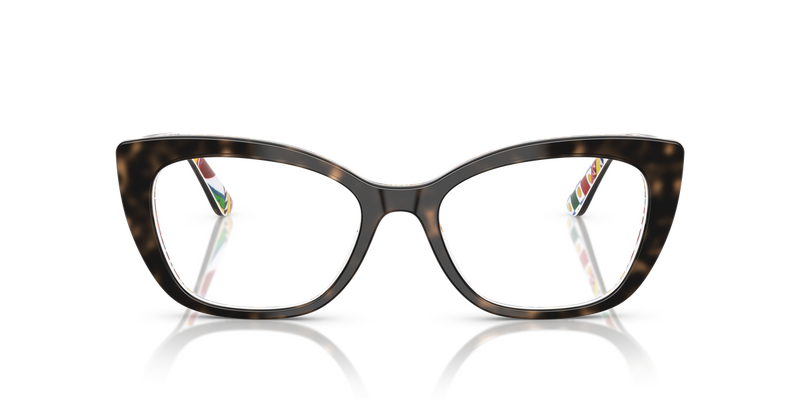 Dolce & Gabbana DG3398 in Havana On White Barrow / Demo Lens (3217) - Alternate View