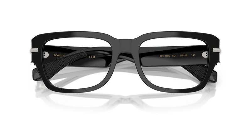 Dolce & Gabbana DG3408 in Black / Demo Lens (501) - Side View