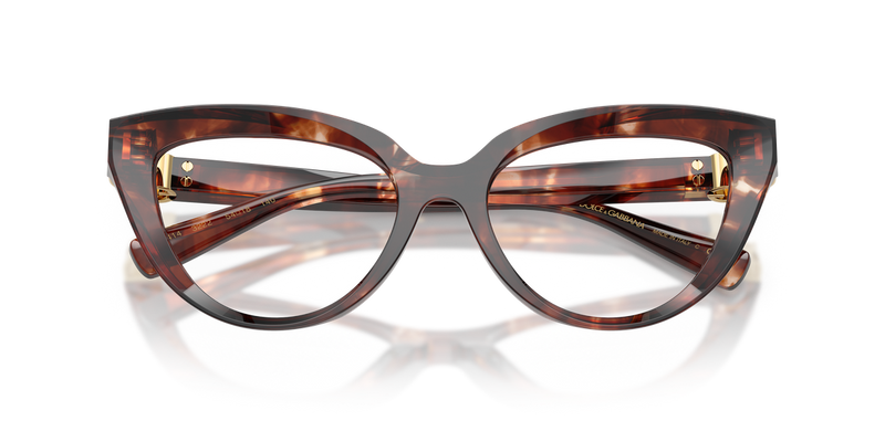 Dolce & Gabbana DG3414 in Dark Red Havana / Demo Lens (3222) - Side View