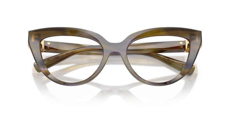Dolce & Gabbana DG3414 in Striped Olive / Demo Lens (3447) - Alternate View
