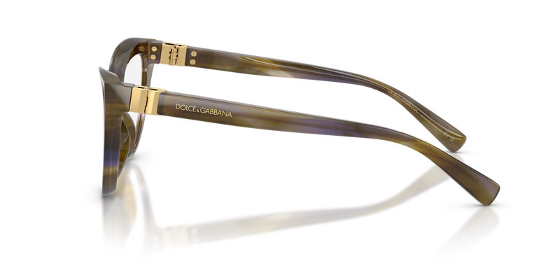 Dolce & Gabbana DG3414 in Striped Olive / Demo Lens (3447) - Alternate View