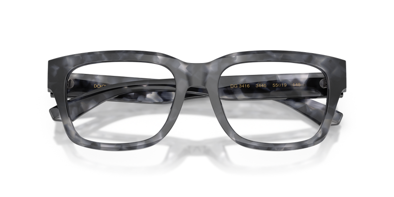Dolce & Gabbana DG3416 in Grey Havana / Demo Lens (3445) - Side View