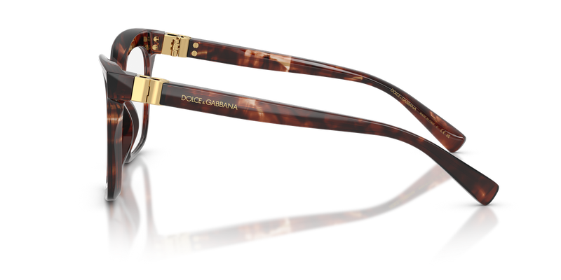 Dolce & Gabbana DG3417 in Dark Red Havana / Demo Lens (3222) - Back View