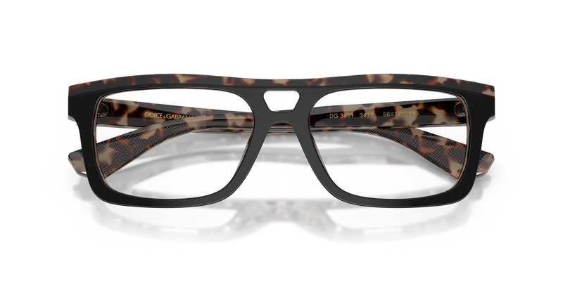 Dolce & Gabbana DG3431 in Black On Red Havana / Demo Lens (3417) - Alternate View