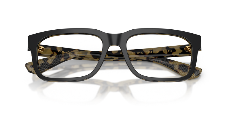 Dolce & Gabbana DG3432 in Black On Yellow Havana / Demo Lens (3404) - Alternate View