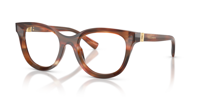 Dolce & Gabbana DG3437 in Striped Brown / Demo Lens (3221) - Front View