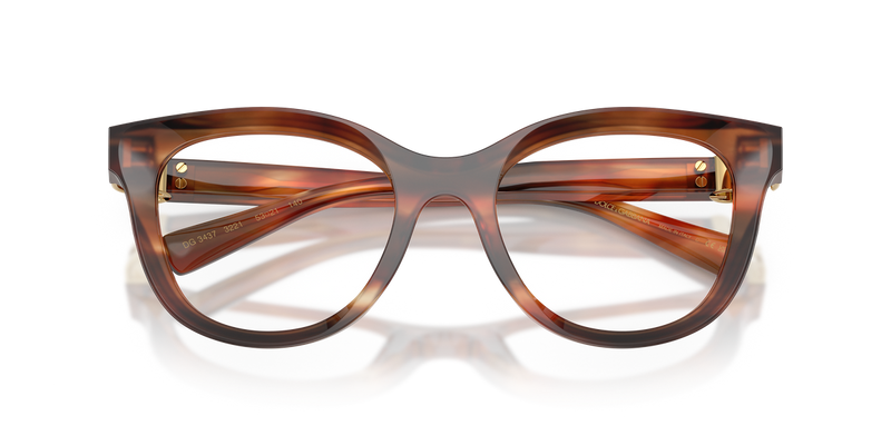 Dolce & Gabbana DG3437 in Striped Brown / Demo Lens (3221) - Side View