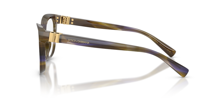 Dolce & Gabbana DG3437 in Striped Olive / Demo Lens (3447) - Alternate View