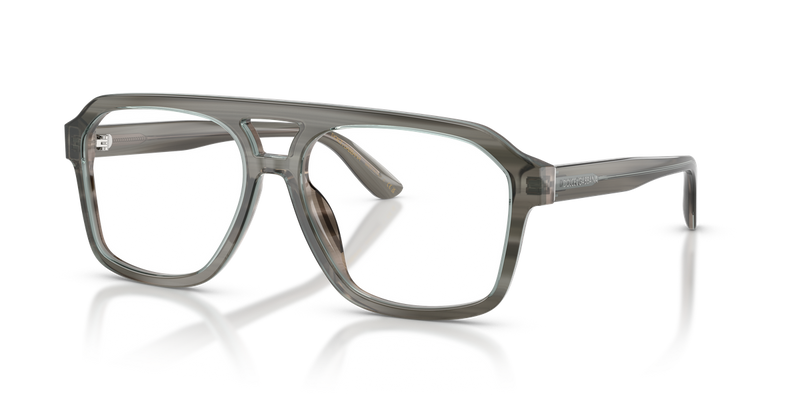 Dolce & Gabbana DG3452 in Transparent Grey On Striped Grey - Front View