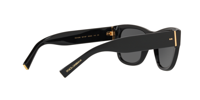 Dolce & Gabbana DG4338F in Black / Dark Grey (501/87) - Temple Detail