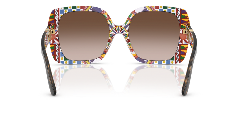 Dolce & Gabbana DG4475 in Havana On White Barrow / Brown Gradient (321713) - Temple Detail