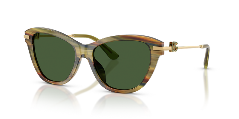 Dolce & Gabbana DG4534 in Striped Green Transparent / Dark Green (347571) - Alternate View