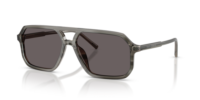 Dolce & Gabbana DG4541 in Grey On Striped Grey / Black Smoke (347987) - Front View