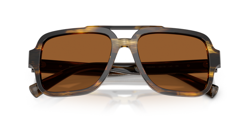 Dolce & Gabbana DG4544 in Striped Brown / Brown (306363) - Alternate View