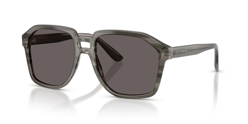 Dolce & Gabbana DG4568 in Transparent Grey On Striped Grey - Front View