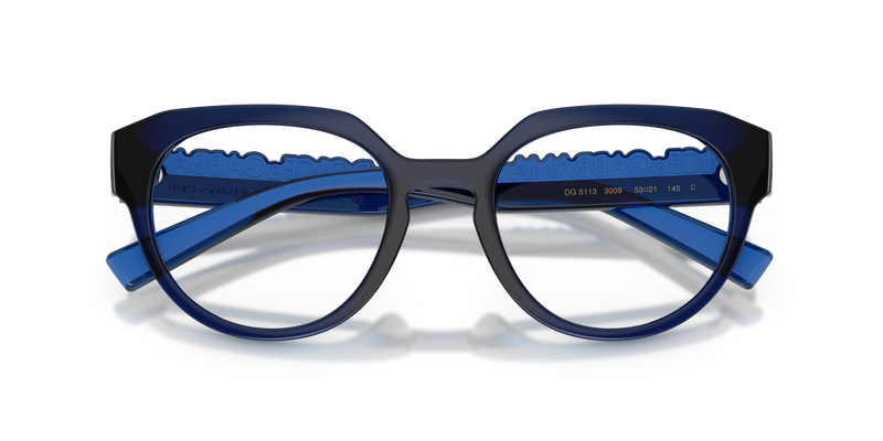 Dolce & Gabbana DG5113 in Transparent Dark Blue / Demo Lens (3009) - Alternate View