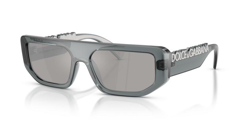 Dolce & Gabbana DG6203 in Transparent Dark Grey / Light Grey Mirror Silver (32556G) - Alternate View