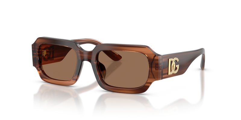 Dolce & Gabbana Kids 0DX4011 in Transparent Brown/Striped Brown - Front View