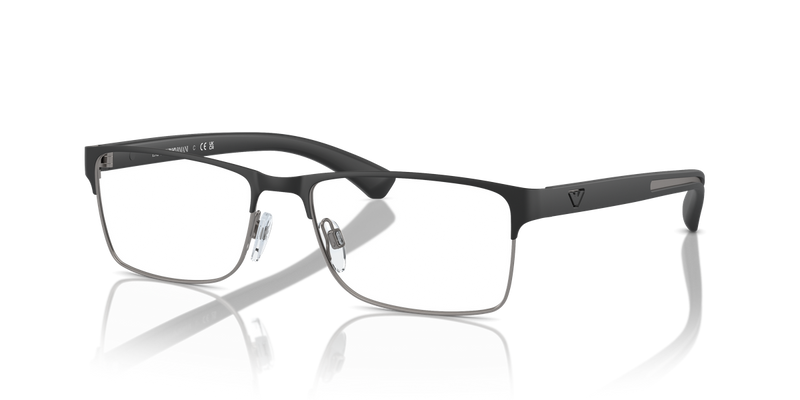Emporio Armani EA1052 in Rubber Black & Gunmetal / Demo Lens (3094) - Front View