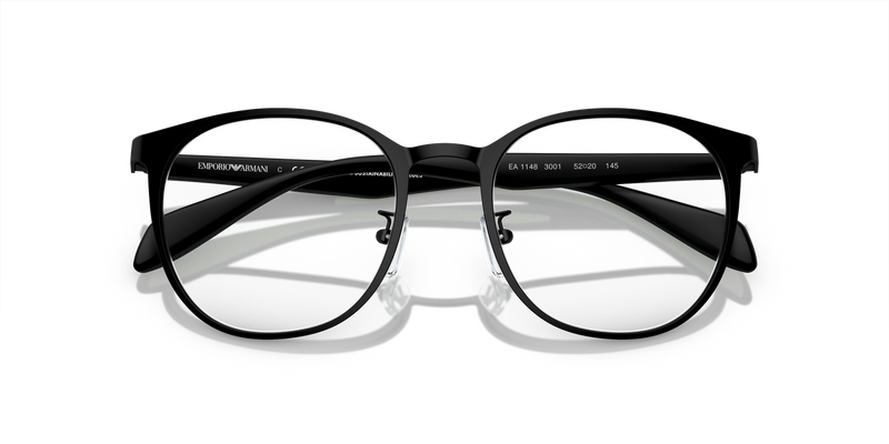 Emporio Armani EA1148 in Matte Black / Demo Lens (3001) - Side View