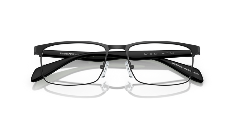 Emporio Armani EA1149 in Matte Black / Demo Lens (3001) - Side View