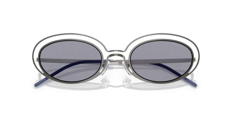 Emporio Armani EA2160 in Shiny Gunmetal / Blue (301080) - Side View