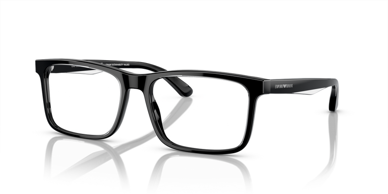 Emporio Armani EA3227 in Shiny Black/Top Crystal - Front View