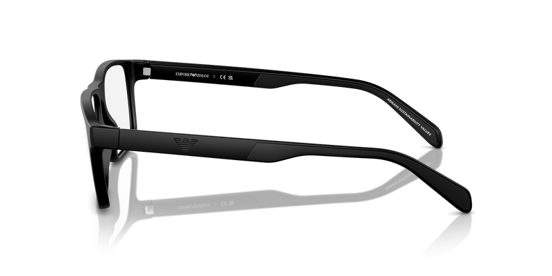 Emporio Armani EA3233 in Matte Black / Demo Lens (5001) - Back View