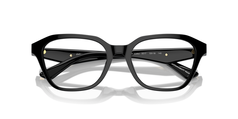 Emporio Armani EA3235U in Shiny Black / Demo Lens (5017) - Side View