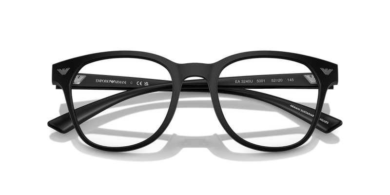 Emporio Armani EA3240U in Matte Black / Demo Lens (5001) - Side View