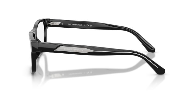 Emporio Armani EA3265U in Shiny Black / Demo Lens (5017) - Back View