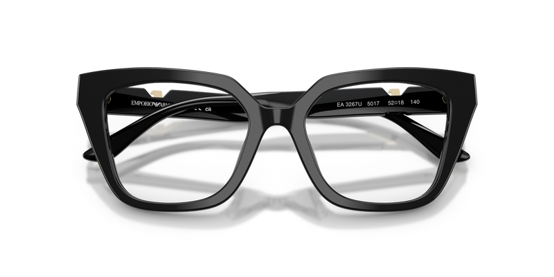 Emporio Armani EA3267U in Shiny Black / Demo Lens (5017) - Side View