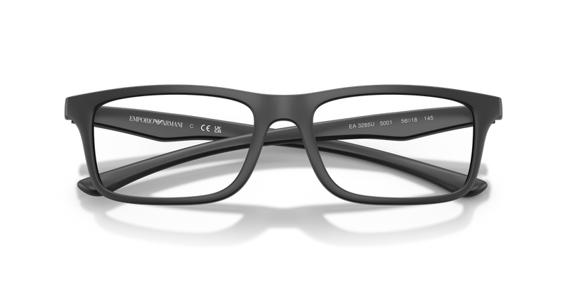 Emporio Armani EA3285U in Matte Black/Black Rubber - Side View