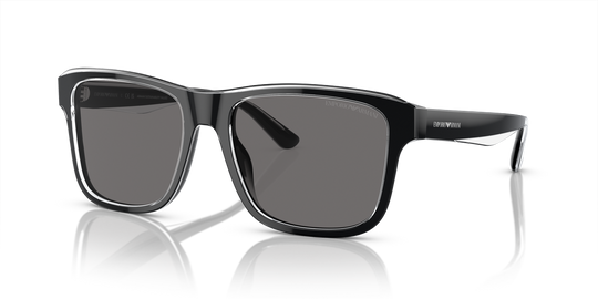 Emporio Armani EA4208F - Shiny Black/Top Crystal / Dark Grey Polarized (605187)