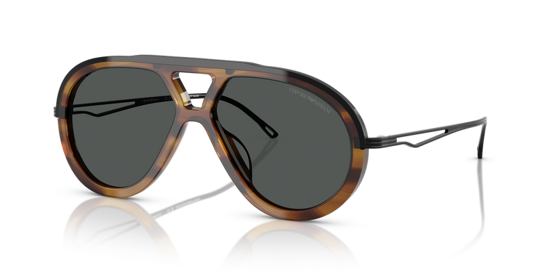 Emporio Armani EA4242U in Shiny Striped Brown - Front View