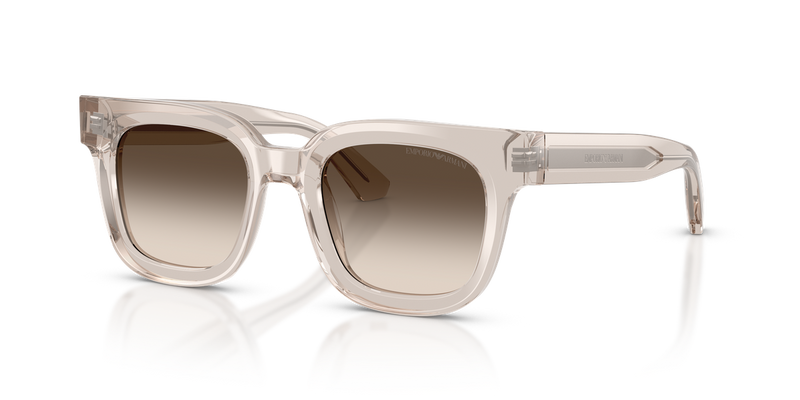 Emporio Armani EA4271 in Shiny Transparent Tundra / Light Brown Gradient Grey (63630A) - Front View