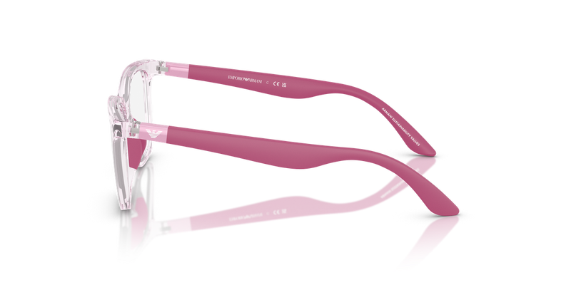 Emporio Armani Kids 0EK3006 in Shiny Transparent Pink - Back View