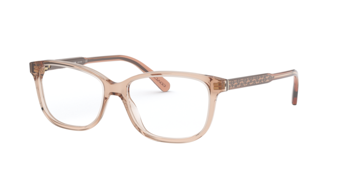 Coach HC6143 in Transparent Peach / Demo Lens (5561) - Front View