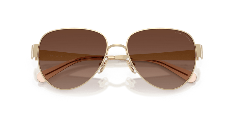 Coach CDP37 in Shiny Light Gold / Brown Gradient Polarized (900587) - Alternate View