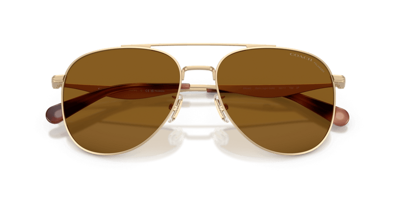 Coach CDP40 in Satin Light Gold / Brown Solid Polarized (900583) - Alternate View