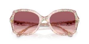 Transparent Floral Field / Purple Pink Gradient (58947W)