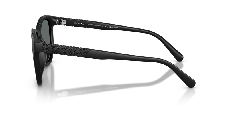 Coach CCA00 in Matte Black / Grey Solid Polarized (500281) - Back View