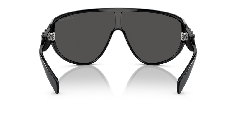 Michael Kors EMPIRE SHIELD in Black / Dark Grey (300587) - Temple Detail