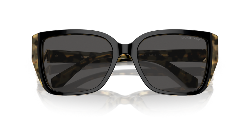 Michael Kors ACADIA in Bi-layer Black/Amber Tortoise / Dark Grey Solid (395087) - Side View